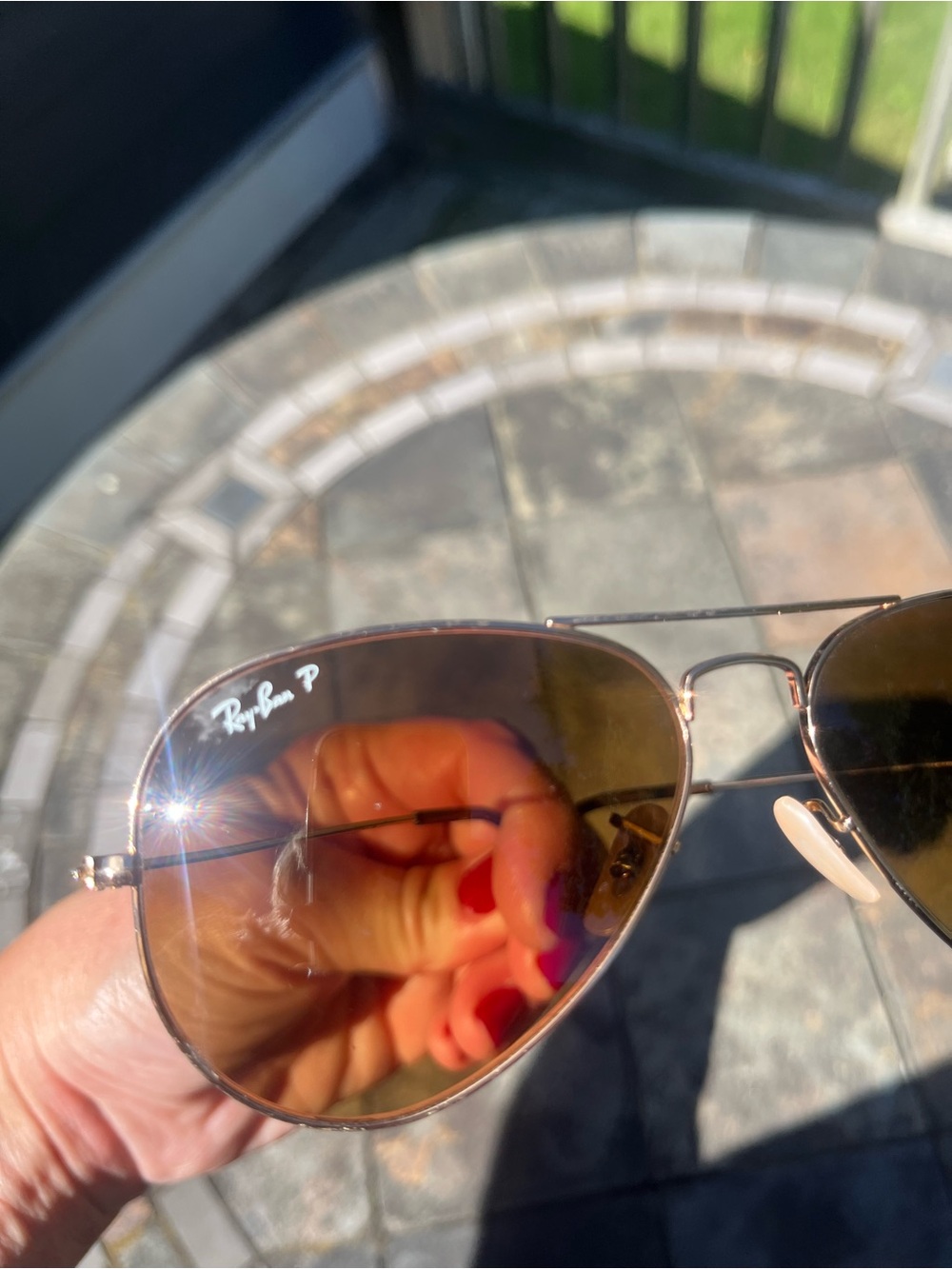 Ray-Ban Gold Frame Sunglasses with Brown Lenses - Picture 3 of 4
